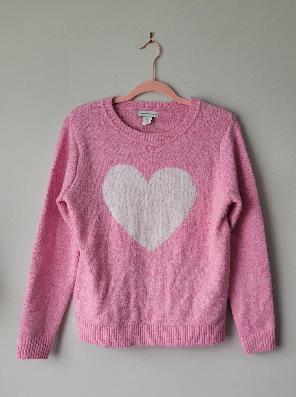 cupcakes & cashmere Crewneck Heart Sweater